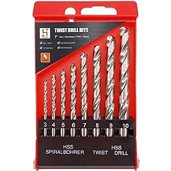 Hymnorq 8PC Metric Twist Drill Bits Set, Fully
