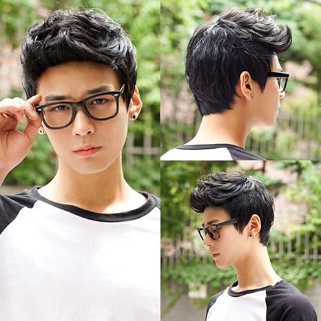 Wigs Gloasublim Fashion Short Men Hair Wig Male Hairpiece Dyed