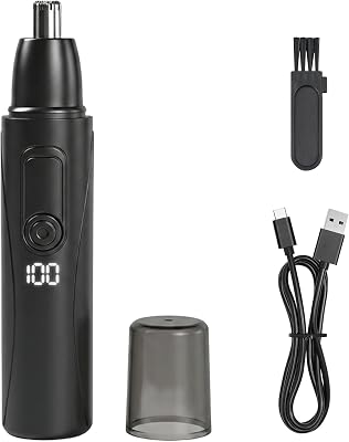 Elektrische Rasiermesser für Männer, Nez- und Ohrenrasierer mit USB-Ladung, Indolore Rasiermesser mit Edelstahl-Schneidern, wasserdichtes Haarabschneiden IPX7, einfacher Reinigungsvorgang