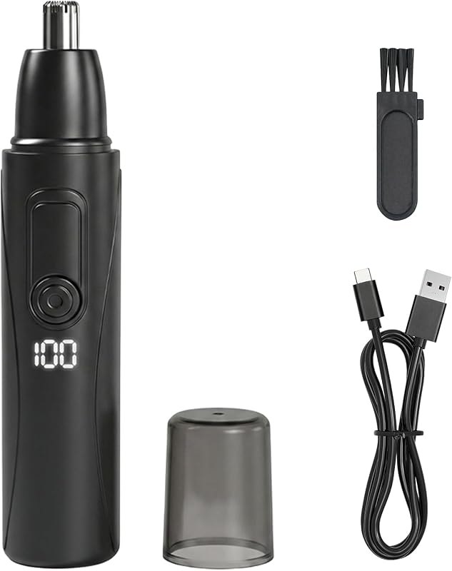 Elektrische Rasiermesser für Männer, Nez- und Ohrenrasierer mit USB-Ladung, Indolore Rasiermesser mit Edelstahl-Schneidern, wasserdichtes Haarabschneiden IPX7, einfacher Reinigungsvorgang