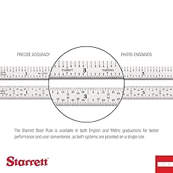 Starrett Spring Tempered Steel Rule with Satin