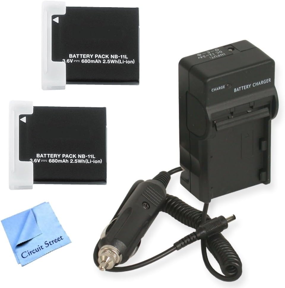 NB11L 2 Pack Battery & Charger Kit for Canon PowerShot