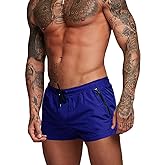 Rexcyril Men's Athletic Gym Workout Shorts 3 Inch Quick Dry Running Bodybuilding Short Shorts with Liner and Zipper Pockets