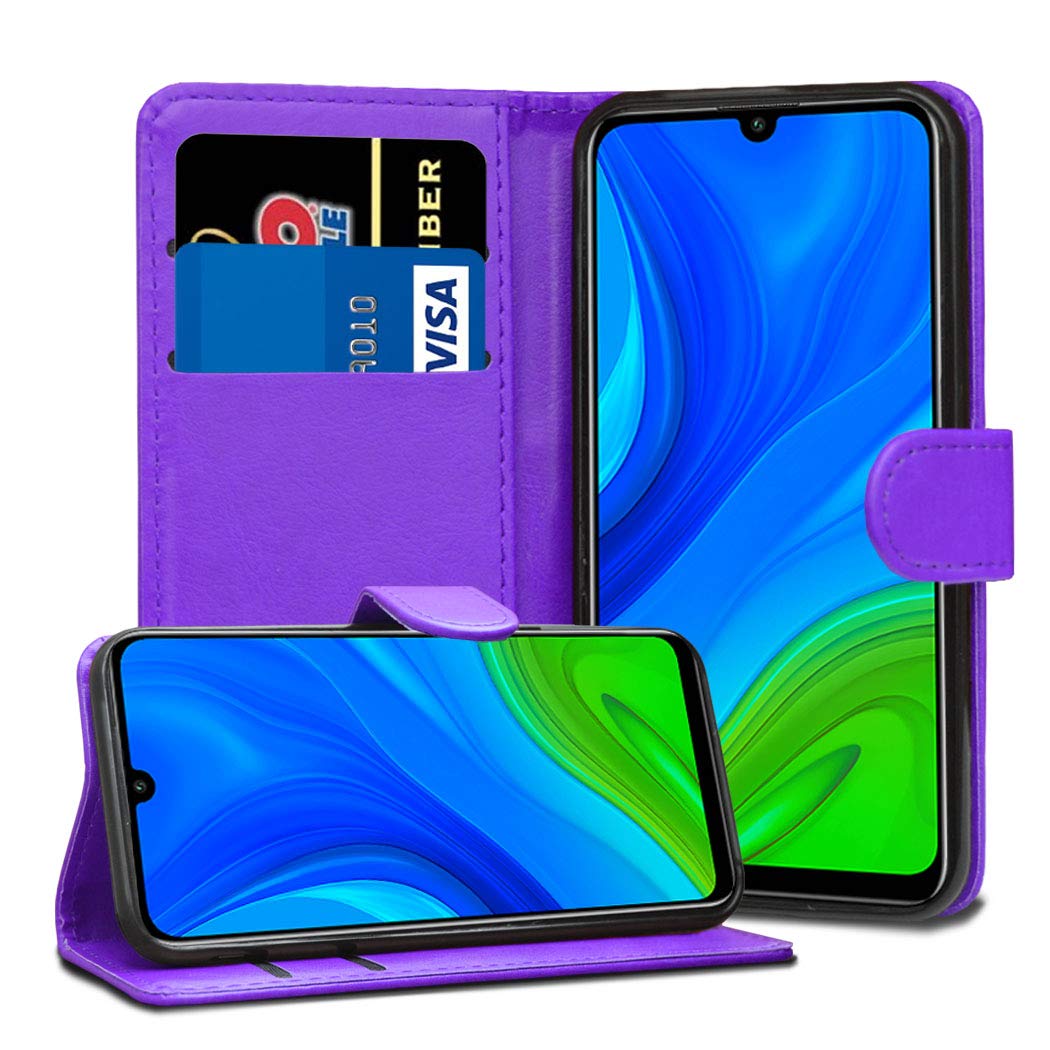 GAPlus Huawei P Smart 2020 Leather Case - Premium Wallet Case Leather Flip Cover For Huawei P Smart 2020 6.21" [Card Holder] [Magnetic Closure] (Purple)