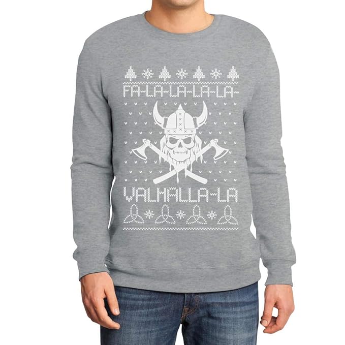 Ugly Christmas FA la la Valhalla Wikinger Xmas Pullover Sweatshirt
