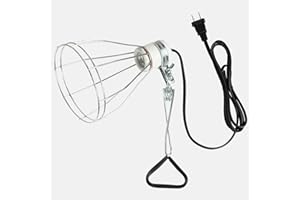 Simple Deluxe 1-Pack Clamp Lamp Light with Steel Cage Wire Grillup to 250W E26 Socket (No Bulb Included), 6' Cord, Silver