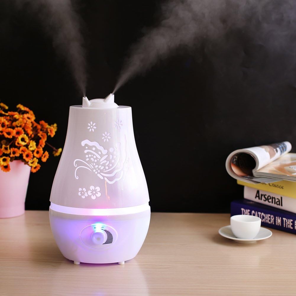 Deckey Aroma Diffuser Humidifier Mini Raumbefeuchter with Farbenwechselnde LED Light Ultrasonic Mist for Yoga Nursery Bedroom Office [Energy Class A++]