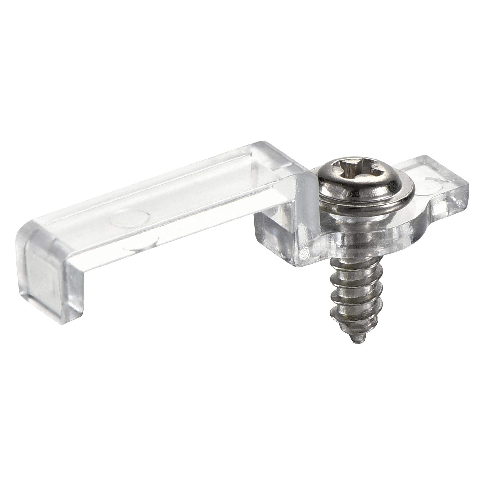 sourcing map LED Strip Mounting Brackets, Fixing Clips Clamps Holder for 5050 LED Strip with Screws, for 12mm Wide Waterproof LED Strip, Transparent Nylon, Pack of 50