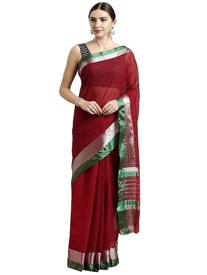 Womens Venkatagiri Cotton Saree (CCOPSC13660; Red)