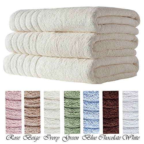 Barnum 3 Pc 700 Gsm Turkish Combed Cotton Bath Towel Set 30x56 (IVORY)