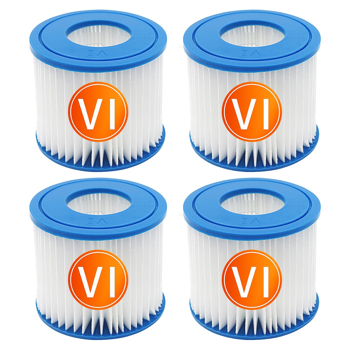 YanBan 4pcs Hot Tub Cartridge Filters Compatible with Best-way, Size VI Replacement Filter Cartridge Compatible with Lay-Z-Spa, Miami, Vegas, Palm Springs, Paris Monaco