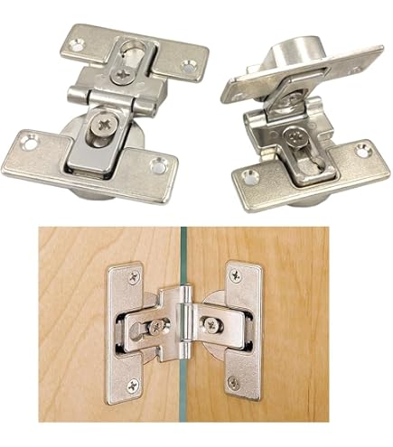 4 Charnières Cachées Croisées Pour Portes Pliantes - Invisible, Acier Inox + Alliage Zinc