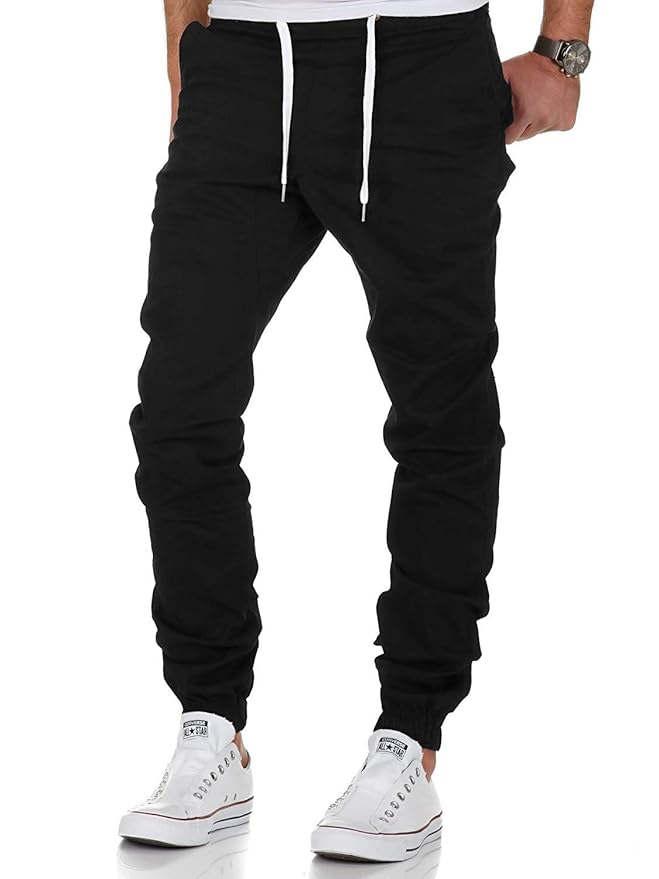 AitosuLa Herren Jogger Cargo Chino Freizeithose Sporthose Jogginghose Hosen (Schwarz, Small)…