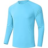 Men's Long Sleeve Rash Guard Swim Shirts UPF 50+ Sun Protection Dry Fit T-Shirt Athletic Tops for Running Hiking Fishing