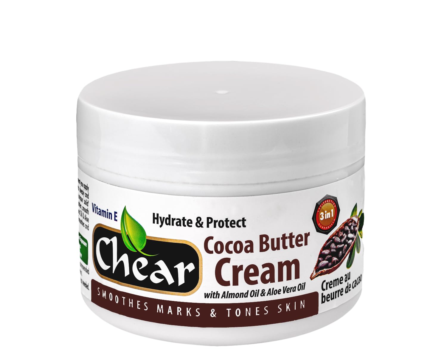 Chear Cocoa Butter 3in1 Cream 500ml - New Waxy Solid Formula - Smoothes marks & tones skin