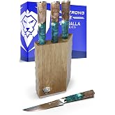 Dalstrong 4-Pc Steak Knife Set, 5" - With Display Block | Valhalla Series - 9CR18MOV HC Steel - Celestial Resin Handles - For Fine Dining at Home