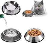 Ycnpeatt 3 Piece Stainless Steel Cat Bowls Non Slip Anti Spill view 8