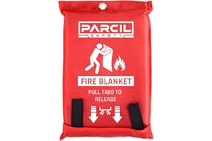 Parcil Distribution PD-452 Emergency Fire Blanket Car Emergency Kit Fire Extinguisher for Home & Kitchen, Woven Fiberglass Household Essentials, Chemical Free, No Mess, Heat Resistant Blanket, Large