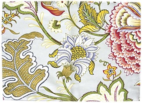 Dining Table Mat Cotton Linen Placemat Small Size ( 15.7 x 11.8 inches) Floral Pattern Printed Heat Insulation Washable Table Pad for Home Kitchen Dining Room Office, Red, 1 Pc