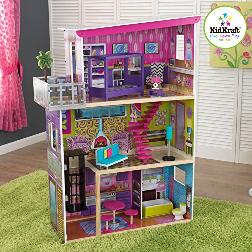 Outlet Kidkraft Super Model Dollhouse With Furniture