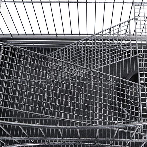 go2buy 37’’ Metal Rat Ferret Cage - 4 Level Small Animals Hutch w/ 2 Front Doors/Feeder/Wheels Indoor Outdoor for Pet Chinchilla Squirrel Sugar Glider Black - Thumbnail 3