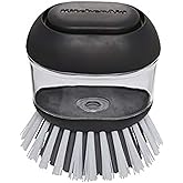 KitchenAid Soap Dispensing Palm Brush with Built in Easy to Fill Soap Dispenser, Non Slip Grip for Easy Cleaning, Safe on Non
