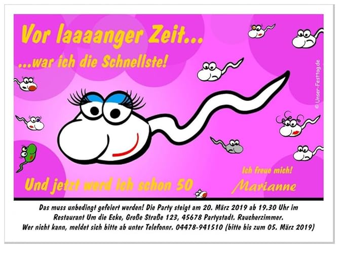 Lustige Einladungen Zum Runden Geburtstag Einladungskarten für runden Geburtstag lustig witzig - kostenloser