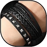 72ore Punk Studded Bracelet Leather Bracelets for Men Goth Bracelet Adjustable Cuff Bangles Gothic Accessories Halloween Jewelry Gifts