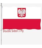 Polnische Flagge Aus Polyester 90x150 Cm - Doppelgenähte Gartenflagge Mit UV-Beständigkeit