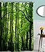 goodbath Forest Tree Shower Curtain, Nature Theme Waterproof Polyester Fabric Bathroom Bath Curtains, 72 x 72 Inch, Green Brown