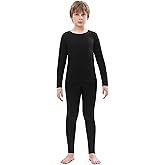 Bobelle Wear Merino Wool Base Layer Kids Set, Thermal Underwear for Unisex Kids Wool Base Layer Top Bottom