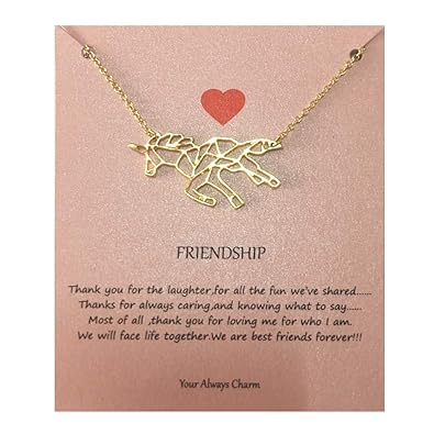 Amazoncom Your Always Charm Unicorn Necklace Origami