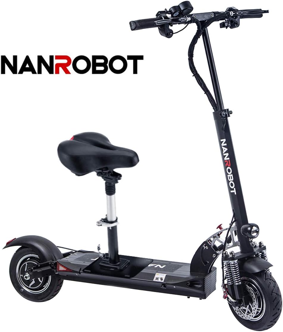 FEVERUP NANROBOT D5+ Powerful Foldable Electric Scooter-10″Tires,2000W Motor Power Allow for a 40 MPH Speed and 50 Miles Range