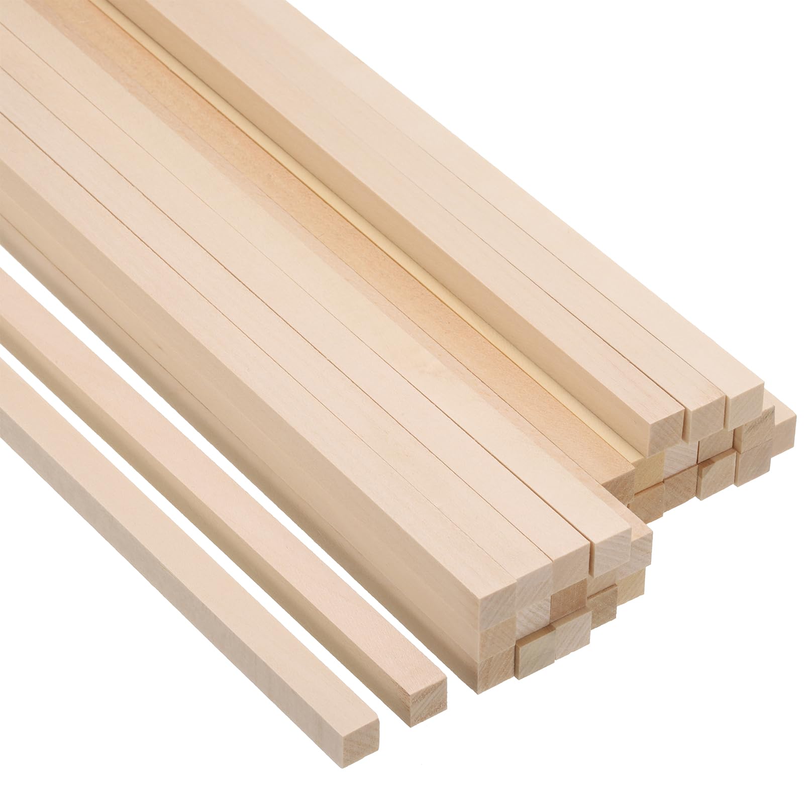 PATIKIL 3/8 Inch Dowel Rods Wood Sticks, 30 Pcs 12 Inch Long Square Wooden Dowels Unfinished Hardwood Sticks for Craft DIY Supplies