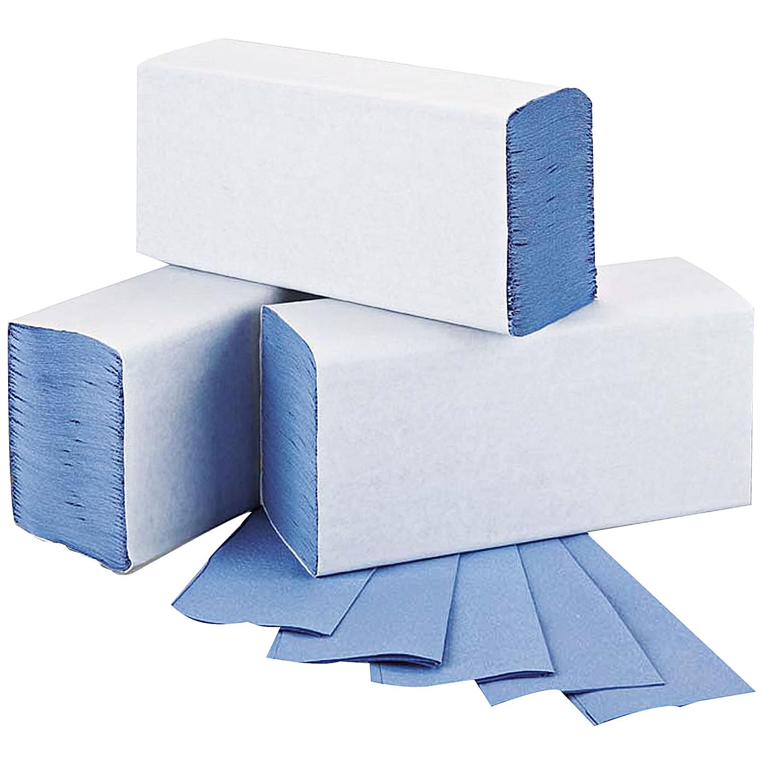 2Work 1-Ply M-Fold Hand Towel Blue (Pack of 3000)