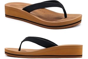 COFACE Flip Flops for Women With Comfortable Arch Support Ladies Fashion Platform Thong Sandals Soft Yoga Mat Sole For Beach/Indoor Outdoor