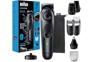 Braun All-in-One Men's Shaving Kit Series 5 5490, 9-in-1 Beard, Face, Nose, Ear Trimmer, Hair Clippers, Body Groomer and Manscaping, Holiday Gifts for Men