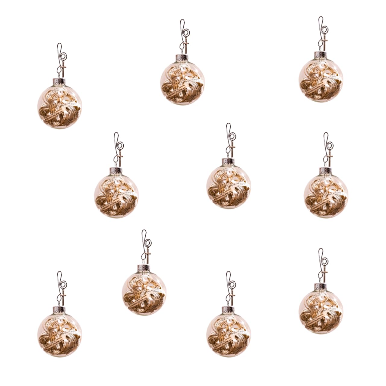 Dorinta Handmade Rescued Antique Bible Glass Tree Decor & Christmas Ornaments with Silver Cross - Hanging Accessories For Home, Office, Church - Unique Gift for Friends, Family, Pastor (Pack of 10) Image