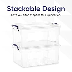 Superio Clear Storage Boxes with Lids, Plastic