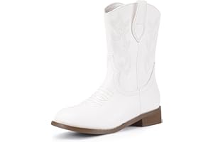 Hehainom Girls Cowboy Cowgirl Boots Boys Kids Toddler Western Mid Calf Zipper Riding Boots for Little Kid Big Kid