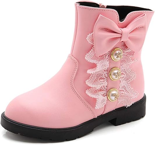 Amazon ピピシダ Ppxid 子供 ショートブーツ 女の子 撥水ブーツ リボン飾り 可愛い 保温靴 ジッパー付き 履きやすい 通学靴 発表会 パーディー 七五三 ピンク 17cm Ppxid Jp ブーツ