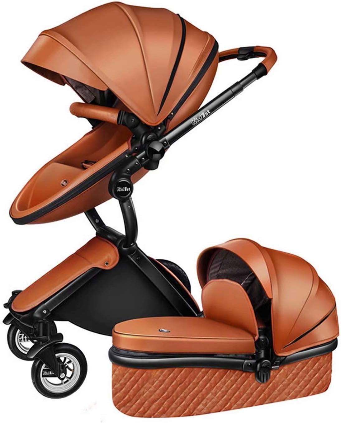 Hot Mom Pushchair High Landscape Egg Shell Baby Stroller 2 in 1 360 Rotation Function,Suitable for Outdoor, Lightweight, Foldable, Suitable for Babies Born to 36 Months,Up to 25 Kg (Brown)