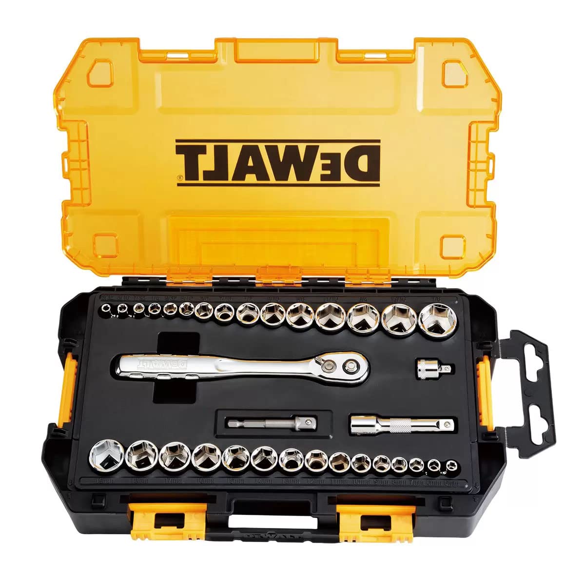 DEWALT® DWMT45034 Mechanics 1/4 in. and 3/8 in. Drive Socket Set (34 pc.)