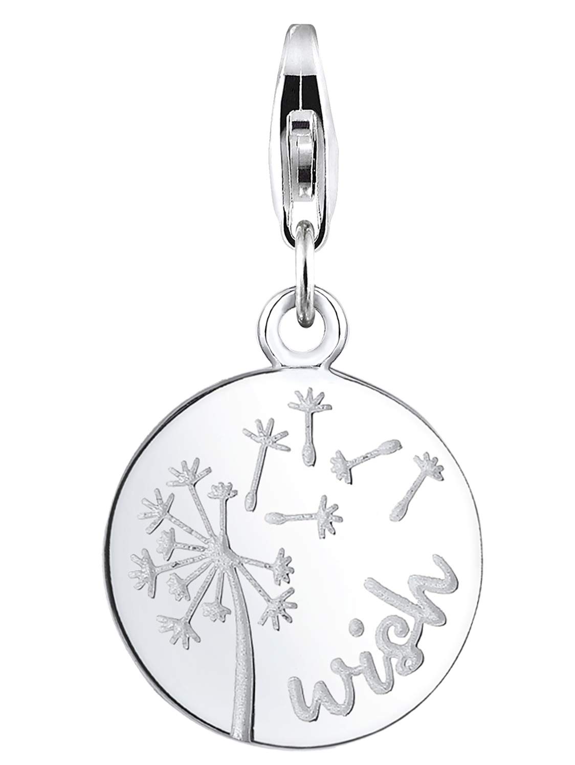 Nenalina 0405142119 Flower Carabiner Charm Pendant for Charm Bracelet 925 Sterling Silver