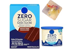Zero Sugar Birthday Chocolate Cake Bundle - Moist Supreme Devil's Food Sugar Free Cake Mix, 16 Oz Box - 15 OZ Zero Sugar Vani