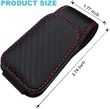 TCJJ Car Visor Sunglasses Holder Leather Magnetic Clip Carbon Fiber view 2