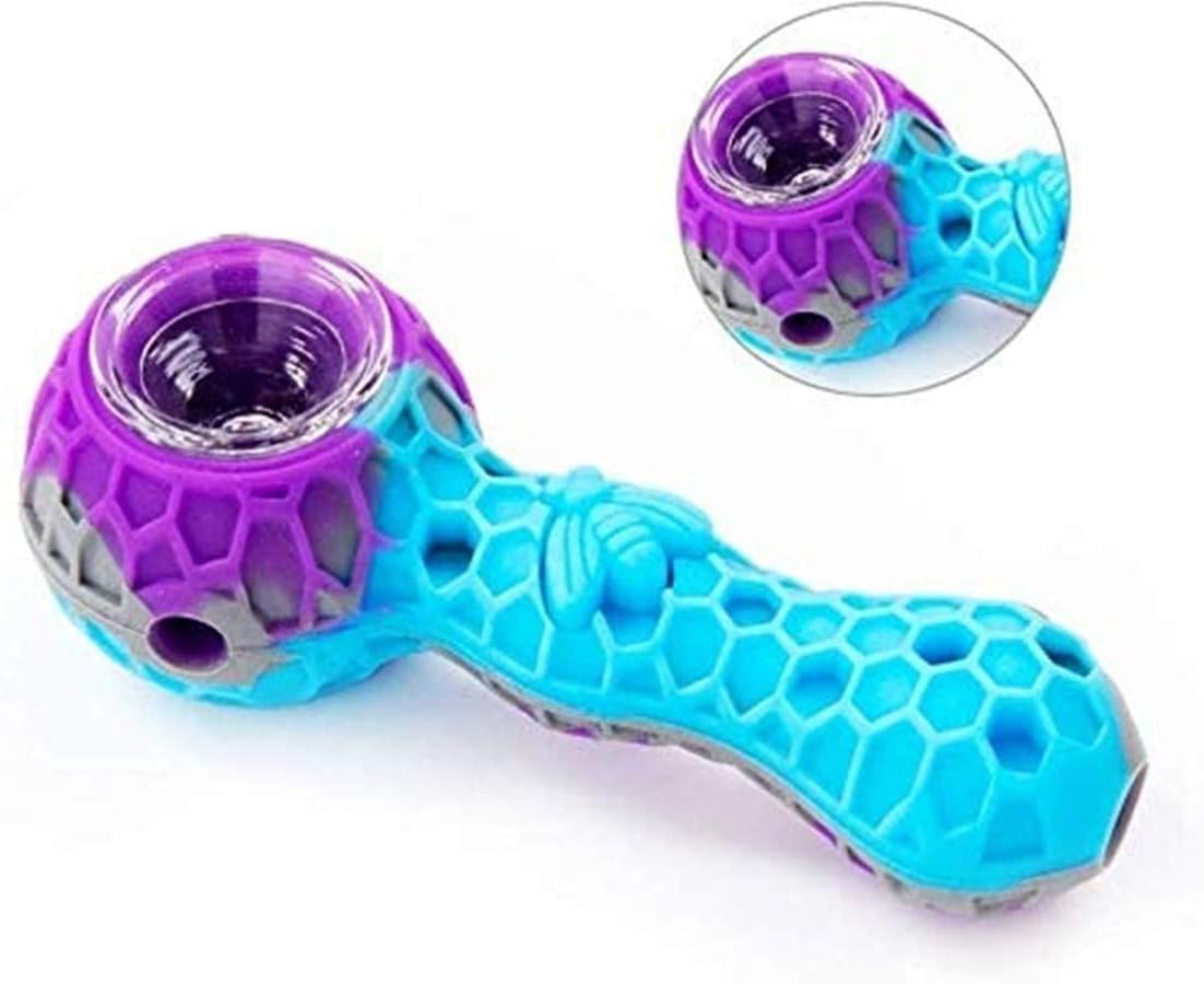 ANCKS Silicone Honey Straw bee Pattern-with Clean Cover and Bowl