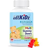 allKiDz Multivitamin Gummy Bears for Kids Children, Made in Canada, Complete Multi Vitamin Mineral Supplement, 11 Essential N