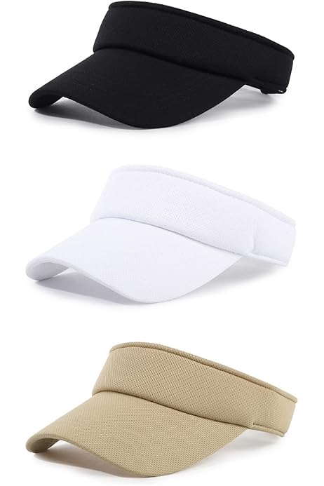 Bonuci 24 Pcs Sun Visor Unisex Sun Visors Hats UV Protection Sun Hat For  Women Men Tennis Baseball Golf Caps Bulk, Black, One Size