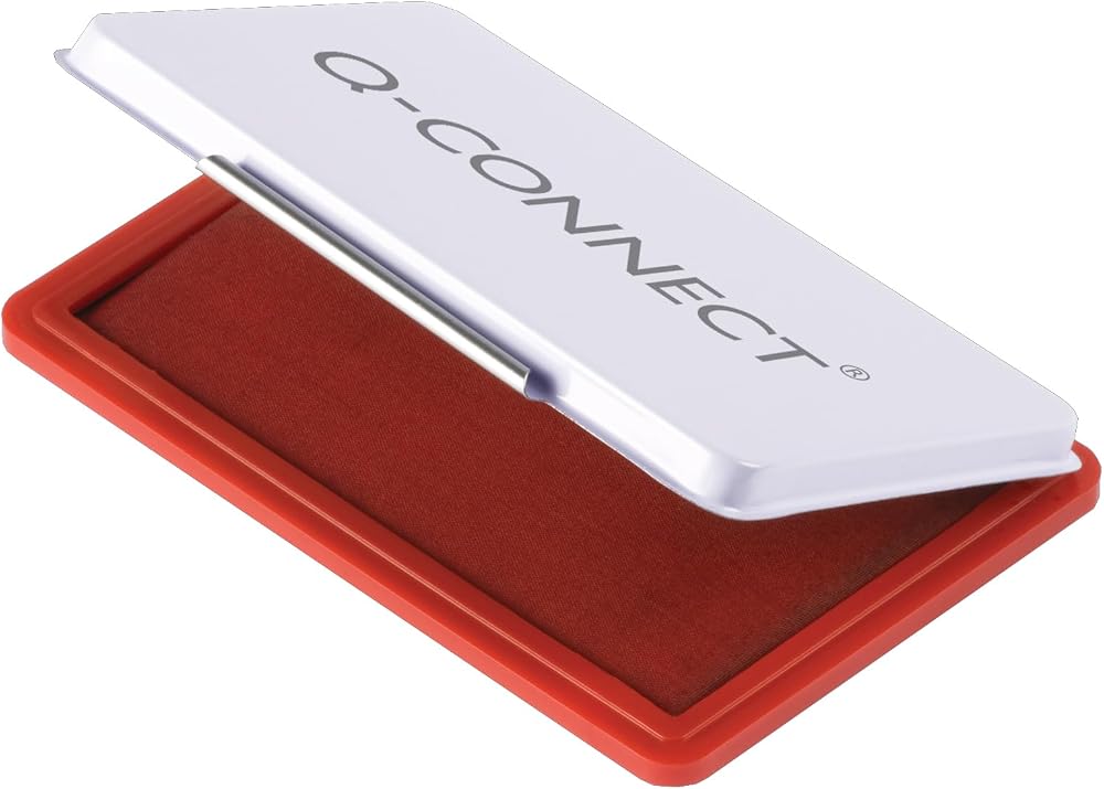 Q-Connect Large Stamp Pad Red KF15441 Metal Case
